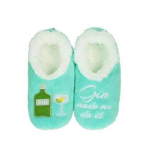 Snoozies Gin Made Me Do It Super Soft Ladies' House Slippers