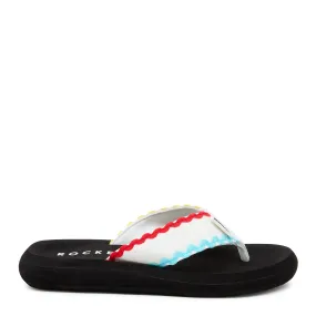 Spotlight White Multi Flip Flop