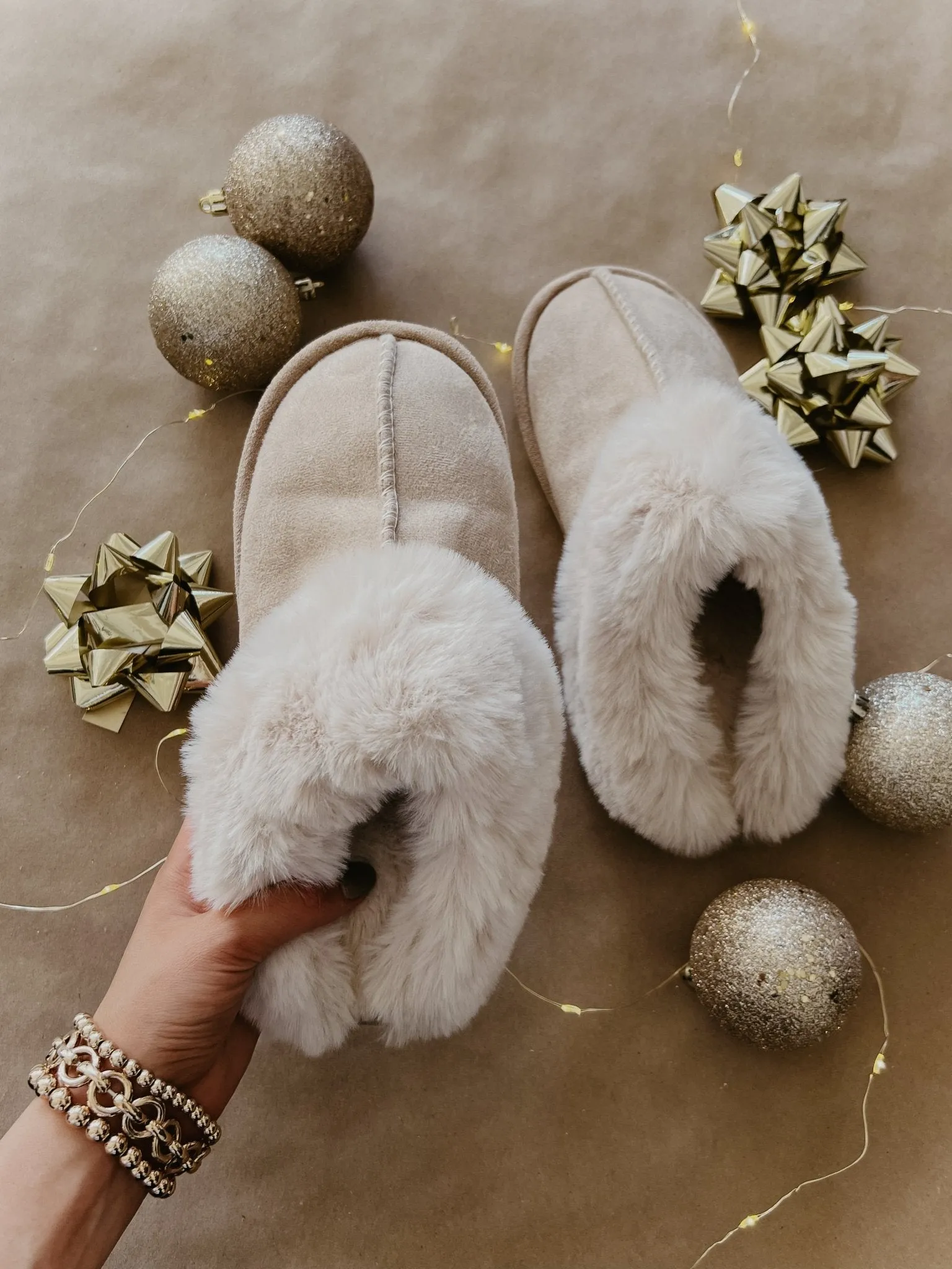 Sweet Dreams Sandy Faux Sheepskin Slippers