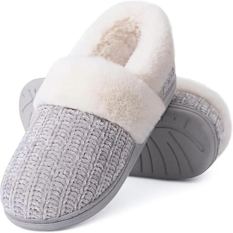 Women Fuzzy Knit Slippers