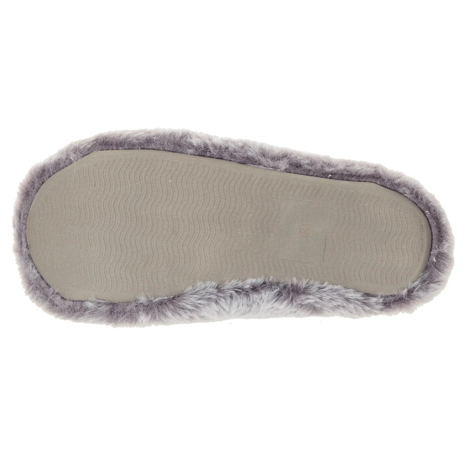 Womens Ballet Slippers Slippers Grey Faux Fur Non Slip - Natalia