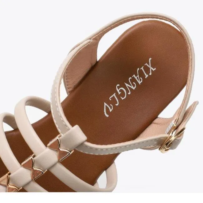 Women's flat boho buckle strap gladiator sandals